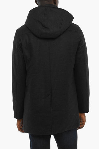 Giubbotto in Twill di Lana Vergine e Cashmere con Abbottonatura Nascosta