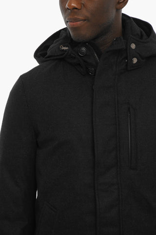 Giubbotto in Twill di Lana Vergine e Cashmere con Abbottonatura Nascosta