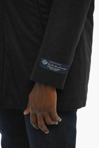 Giubbotto in Twill di Lana Vergine e Cashmere con Abbottonatura Nascosta
