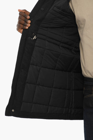 Giubbotto in Twill di Lana Vergine e Cashmere con Abbottonatura Nascosta