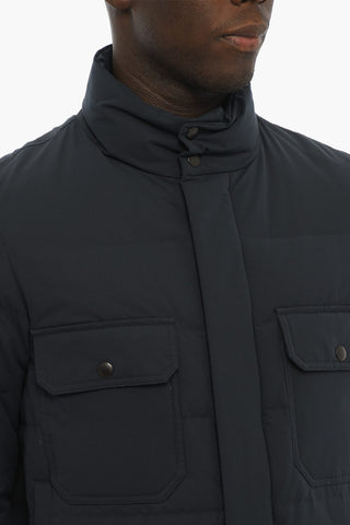 Solid Color SIERRA Utility Down Jacket with Hidden Closure