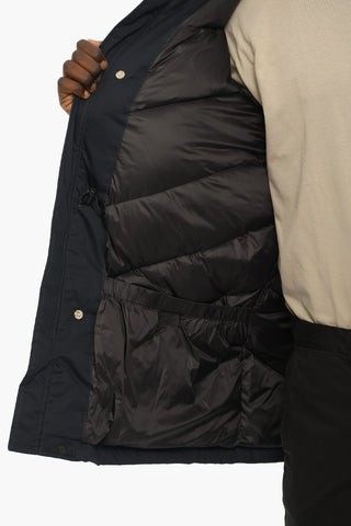 Solid Color Down Jacket with Real Fur Trimming
