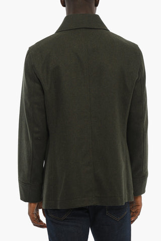 Wool Blend Unlined MELTON Double Breast Peacoat