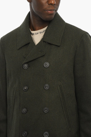 Wool Blend Unlined MELTON Double Breast Peacoat