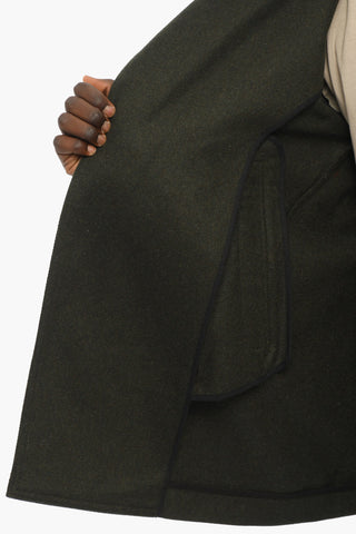 Wool Blend Unlined MELTON Double Breast Peacoat
