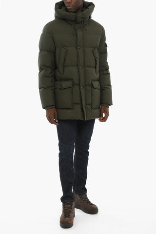 Solid Color SIERRA SUPREME Down Jacket with Hood and Hidden Closure
