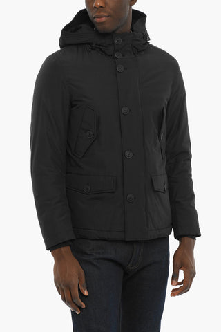 PENN-RICH Parka SHORT EBONY Imbottito Con Tasche a toppa