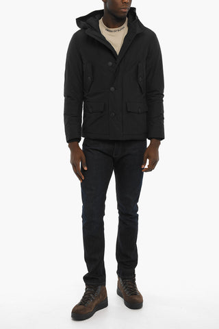 PENN-RICH Parka SHORT EBONY Imbottito Con Tasche a toppa