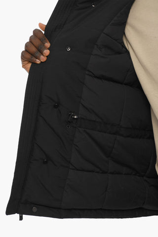 PENN-RICH Parka SHORT EBONY Imbottito Con Tasche a toppa