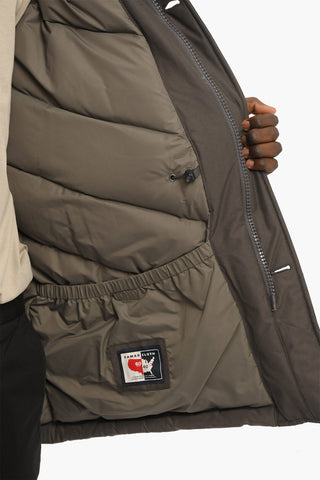 Solid Color Down Jacket with Detachable Real Fur Trim