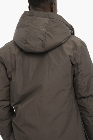 Solid Color Down Jacket with Detachable Real Fur Trim