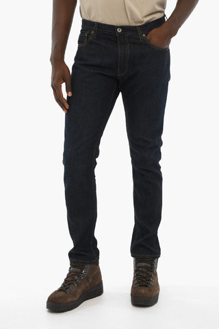 Solid Color Regular Fit Jeans with Visible Stitching 18cm