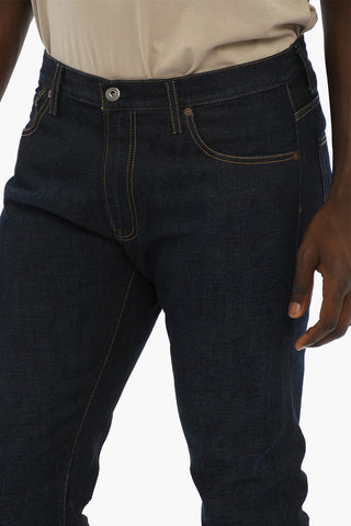 Solid Color Regular Fit Jeans with Visible Stitching 18cm