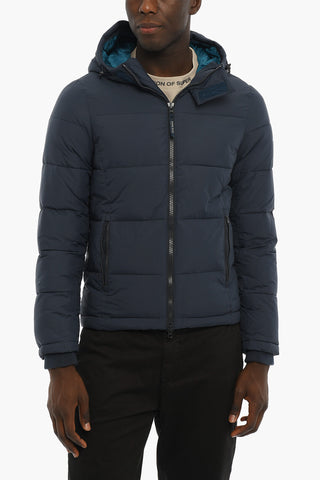 PENN-RICH Solid Color Padded Jacket with Hood