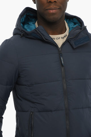 PENN-RICH Solid Color Padded Jacket with Hood