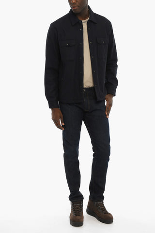 Wool and Inner Nylon ALASKAN Overshirt with Snap Buttons