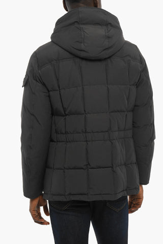 Solid Color BLIZZARD Down Jacket with Detachable Real Fur Trim