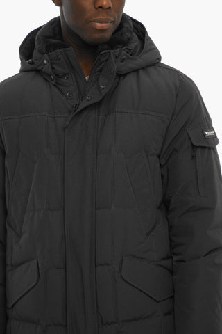 Solid Color BLIZZARD Down Jacket with Detachable Real Fur Trim