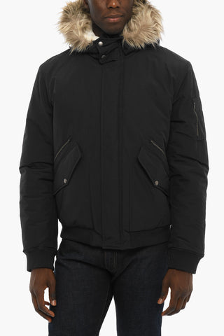 Padded UNIFORM Jacket with Faux Fur Hood