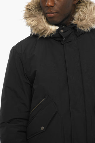 Padded UNIFORM Jacket with Faux Fur Hood