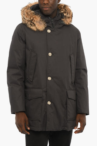 Cotton LAMINATED Down Jacket with Fur On the Hood