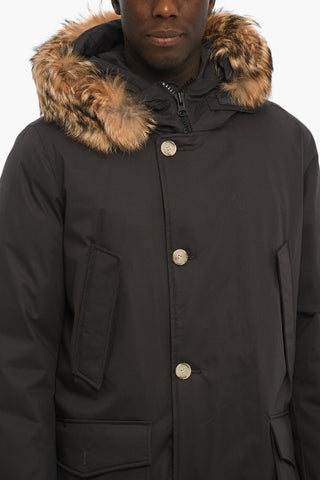 Cotton LAMINATED Down Jacket with Fur On the Hood