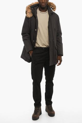 Cotton LAMINATED Down Jacket with Fur On the Hood