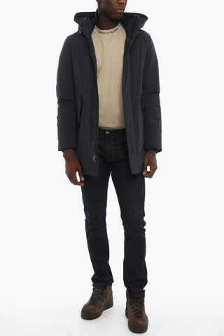 Solid Color MOUNTAIN Down Jacket with Hidden Closure