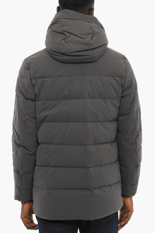 Solid Color SIERRA Down Jacket with Removable Hood and Hidden Closure