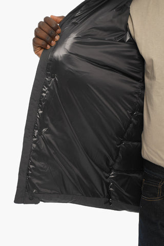 Solid Color SIERRA Down Jacket with Removable Hood and Hidden Closure