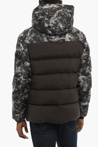 Printed SIERRA Down Jacket with Breast Pocket on the Sleeve
