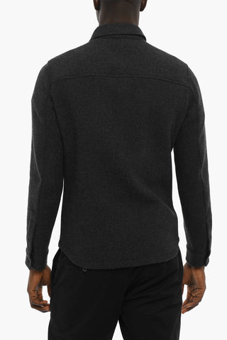 Wool Blend Overshirt with Double Breast Pocket