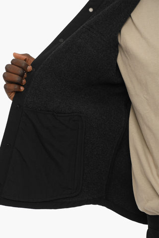 Wool Blend Overshirt with Double Breast Pocket