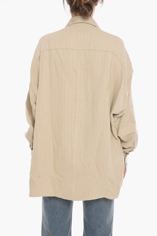 Camicia Oversize BILBAO in Motivo Herringbone con Taschino