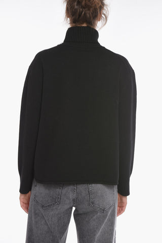 Turtleneck Pullover with Multicolored Details