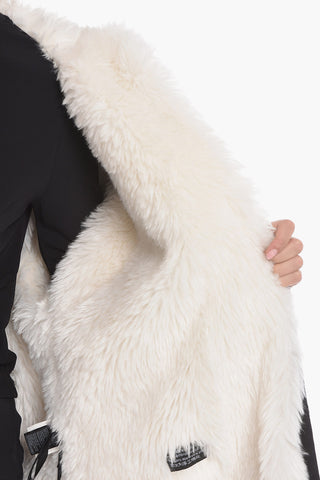 Embroidered Parka with Eco-fur Lining