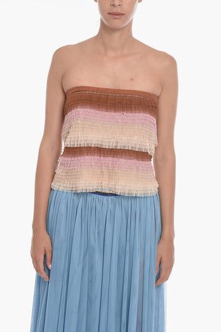 TOSCA Tulle Top with Ruffles