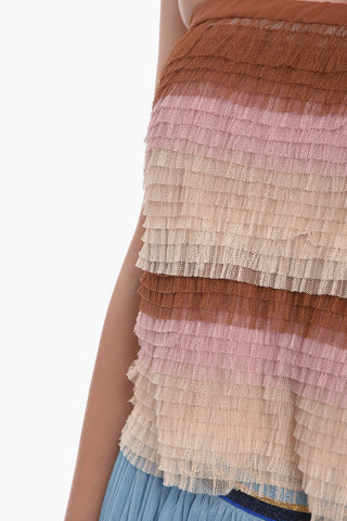 TOSCA Tulle Top with Ruffles