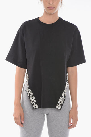 Oversized T-shirt with Appliqué and Cut Out Detailing