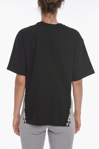 Oversized T-shirt with Appliqué and Cut Out Detailing