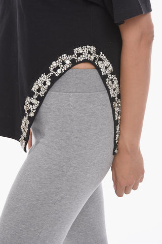 Oversized T-shirt with Appliqué and Cut Out Detailing