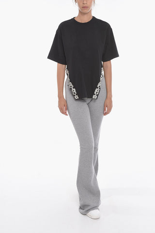 Oversized T-shirt with Appliqué and Cut Out Detailing