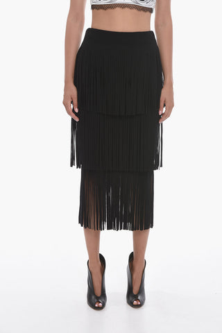 Knit Skirt with Fringe