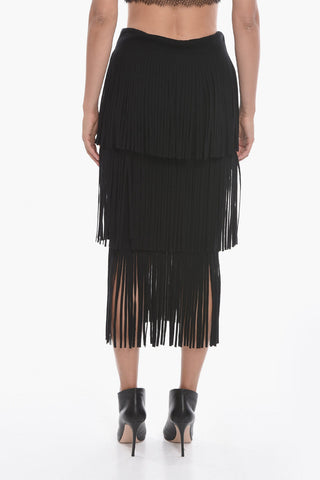 Knit Skirt with Fringe