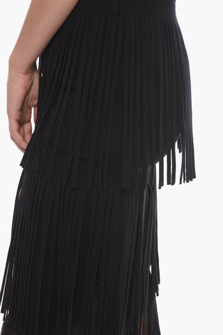 Knit Skirt with Fringe