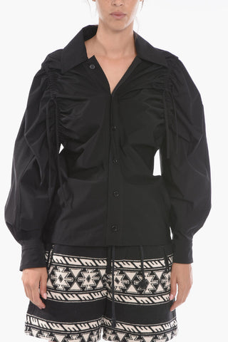 Camicia in Misto Lana con Arricciature