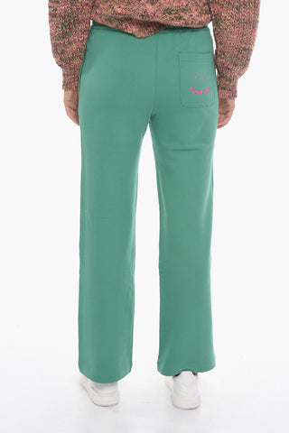 Fleece Cotton PS HAPPY Cropped Fit Sweatpants