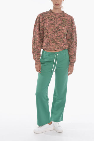 Fleece Cotton PS HAPPY Cropped Fit Sweatpants