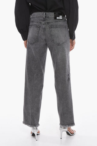 5 Pocket Straight Fit Denims with Side Print 20cm
