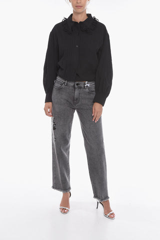 5 Pocket Straight Fit Denims with Side Print 20cm